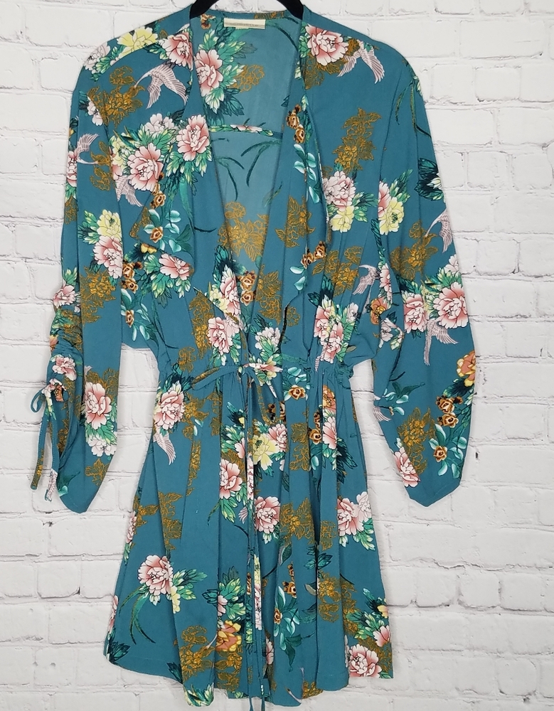 Loralette Kimono Jacket Birds Vacation Beach Casual Size 2X